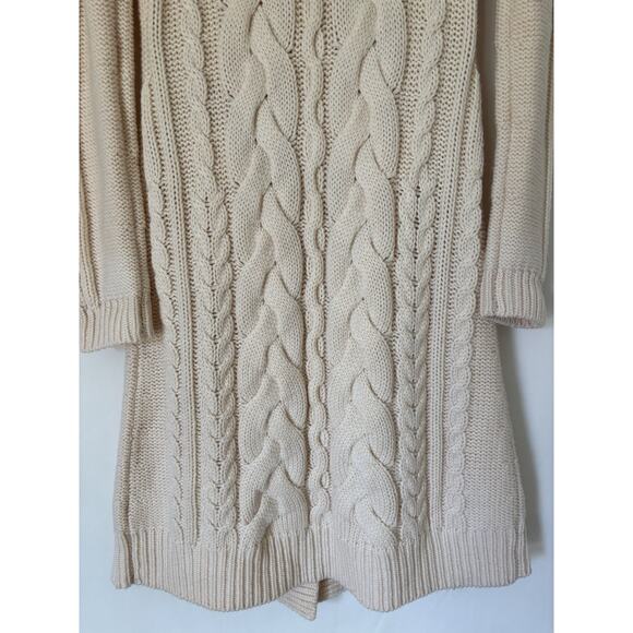 Banana Republic Cardigan Medium Wool Cable Knit Longline Buttons Sweater - Picture 12 of 13